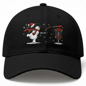 Funny Christmas Well Shit Disc Golf Baseball Cap Snowman Broken Arm Frisbee Lover Gift