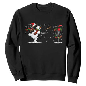 Funny Christmas Well Shit Disc Golf Sweatshirt Snowman Broken Arm Frisbee Lover Gift