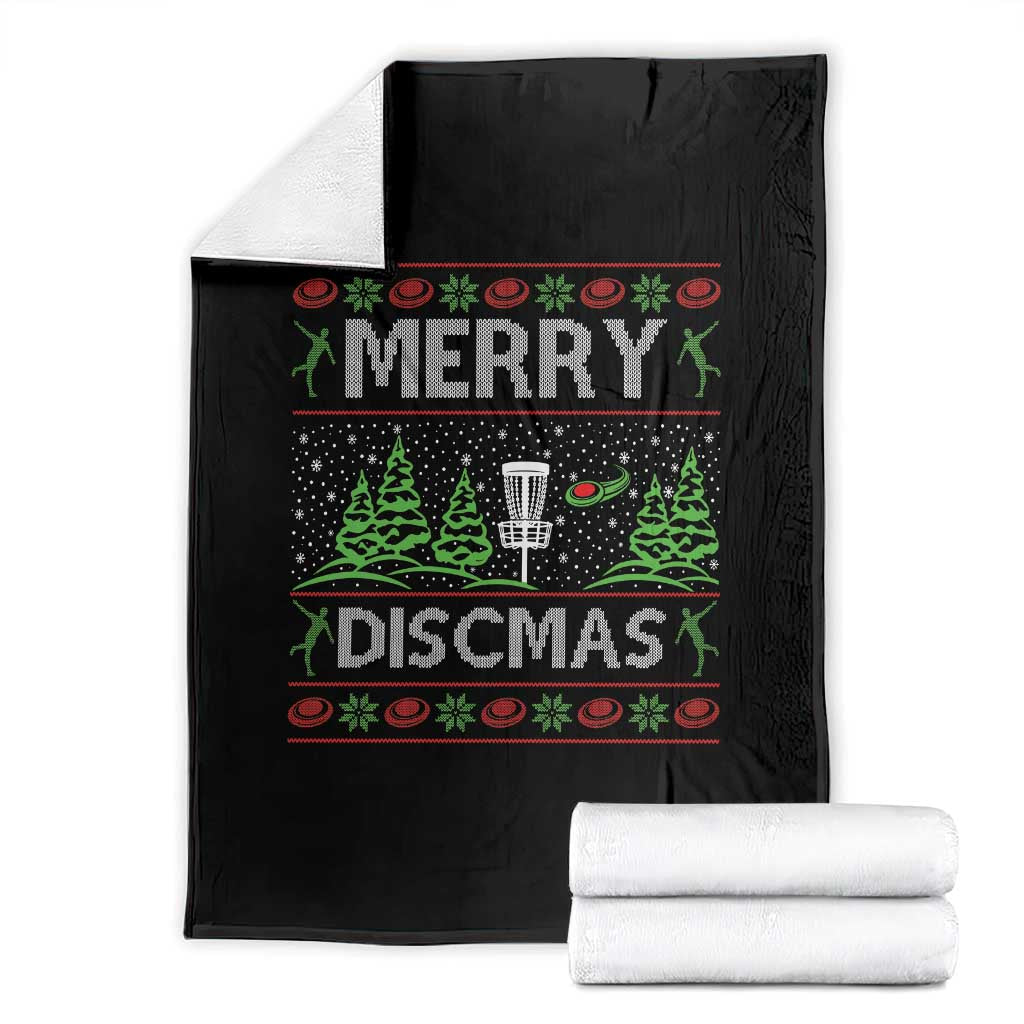 Funny Disc Golf Christmas Throw Blanket Merry Discmas Holiday Player