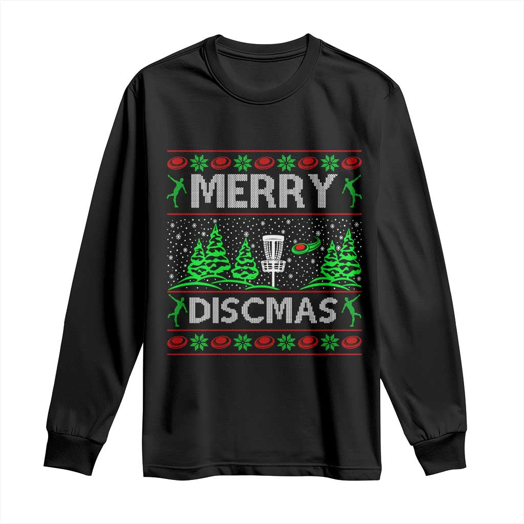 Funny Disc Golf Christmas Long Sleeve Shirt Merry Discmas Holiday Player