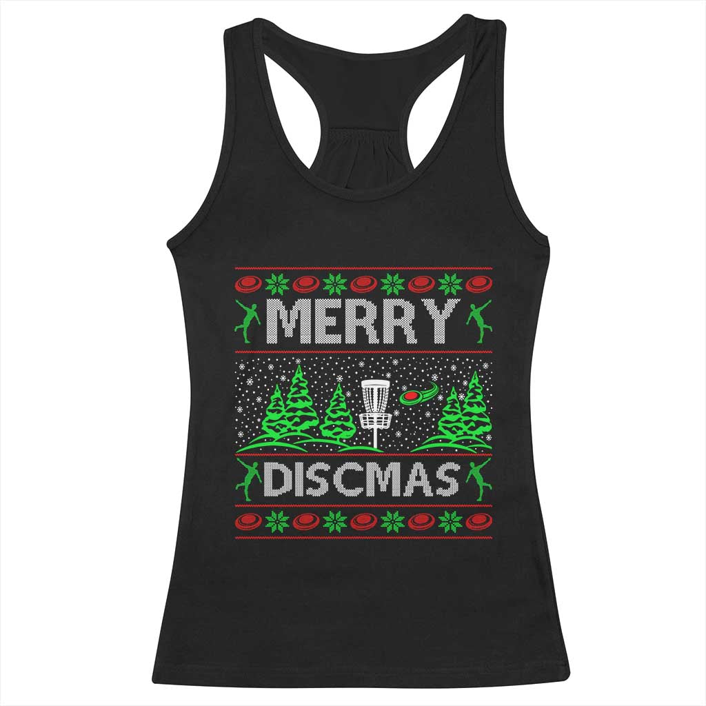 Funny Disc Golf Christmas Racerback Tank Top Merry Discmas Holiday Player