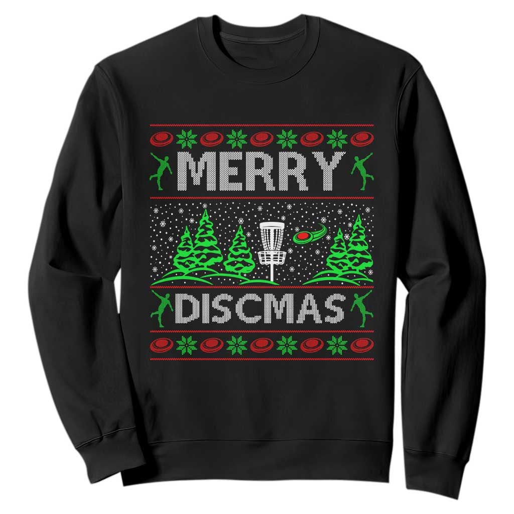 Funny Disc Golf Christmas Sweatshirt Merry Discmas Holiday Player