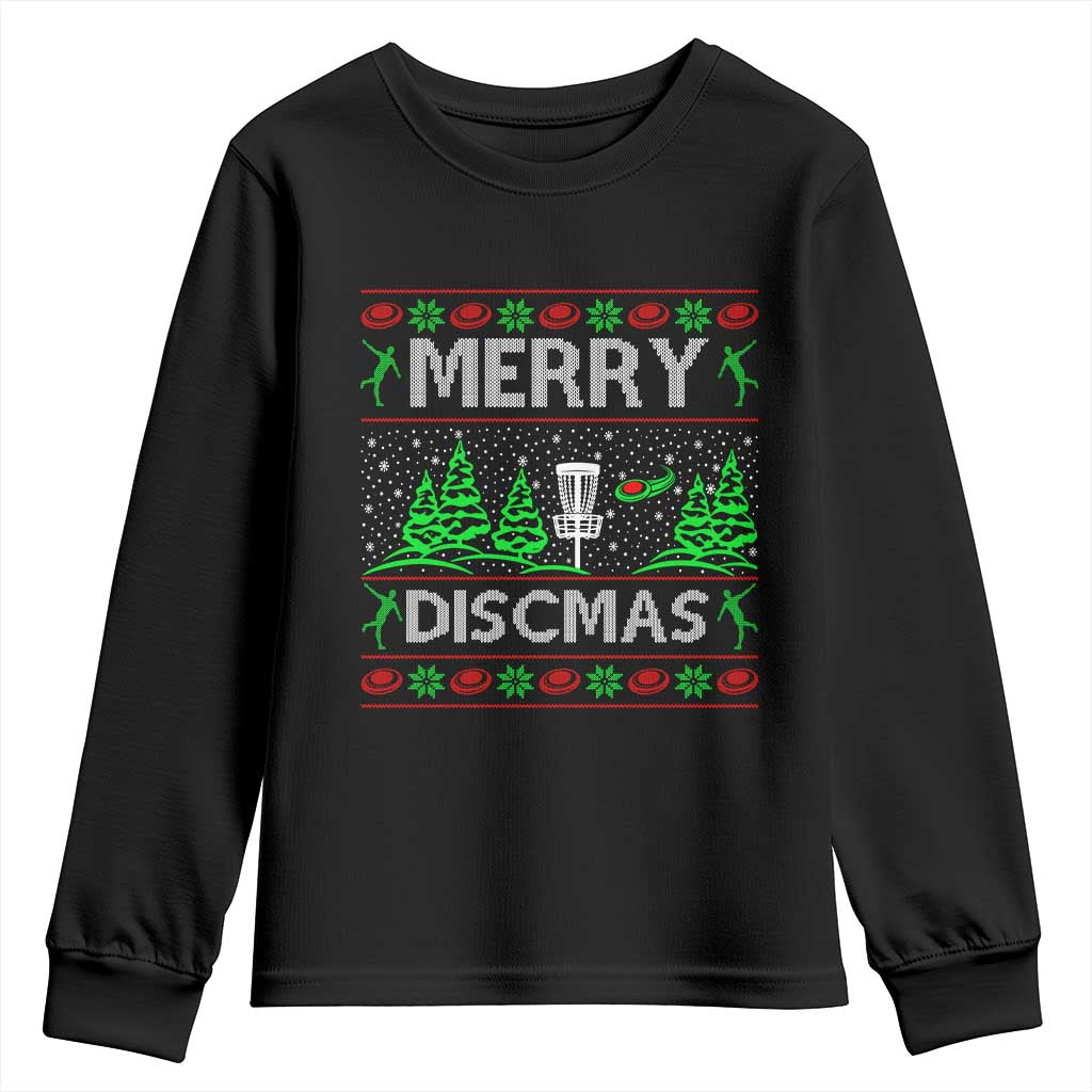 Funny Disc Golf Christmas Youth Sweatshirt Merry Discmas Holiday Player