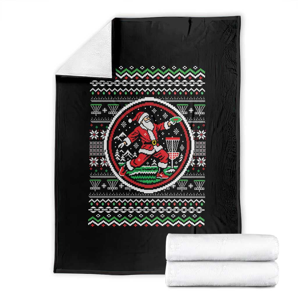 Santa Playing Disc Golf Throw Blanket Funny Christmas Frisbee Sports Humor
