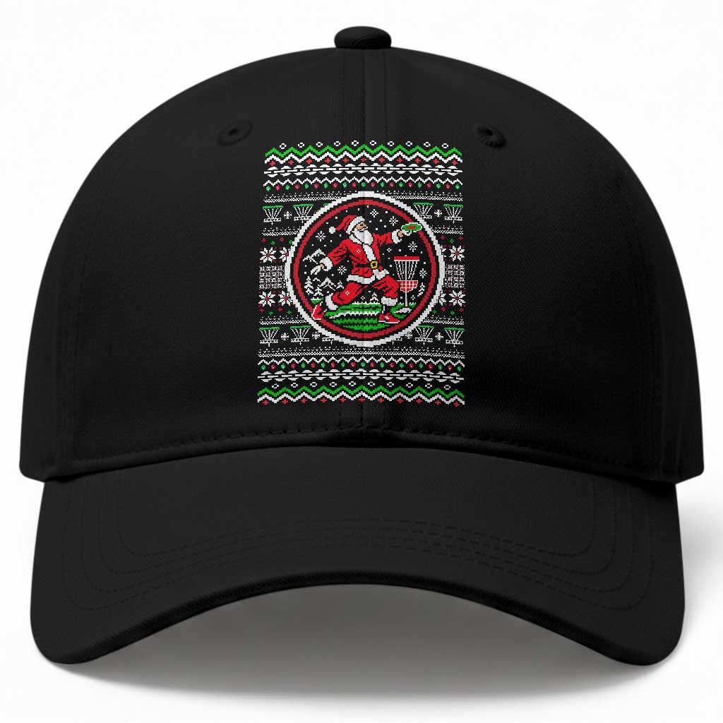 Santa Playing Disc Golf Baseball Cap Funny Christmas Frisbee Sports Humor