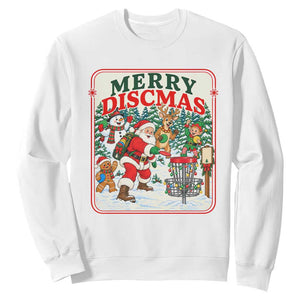 Vintage Disc Golf Christmas Sweatshirt Merry Discmas Frisbee Golf Player