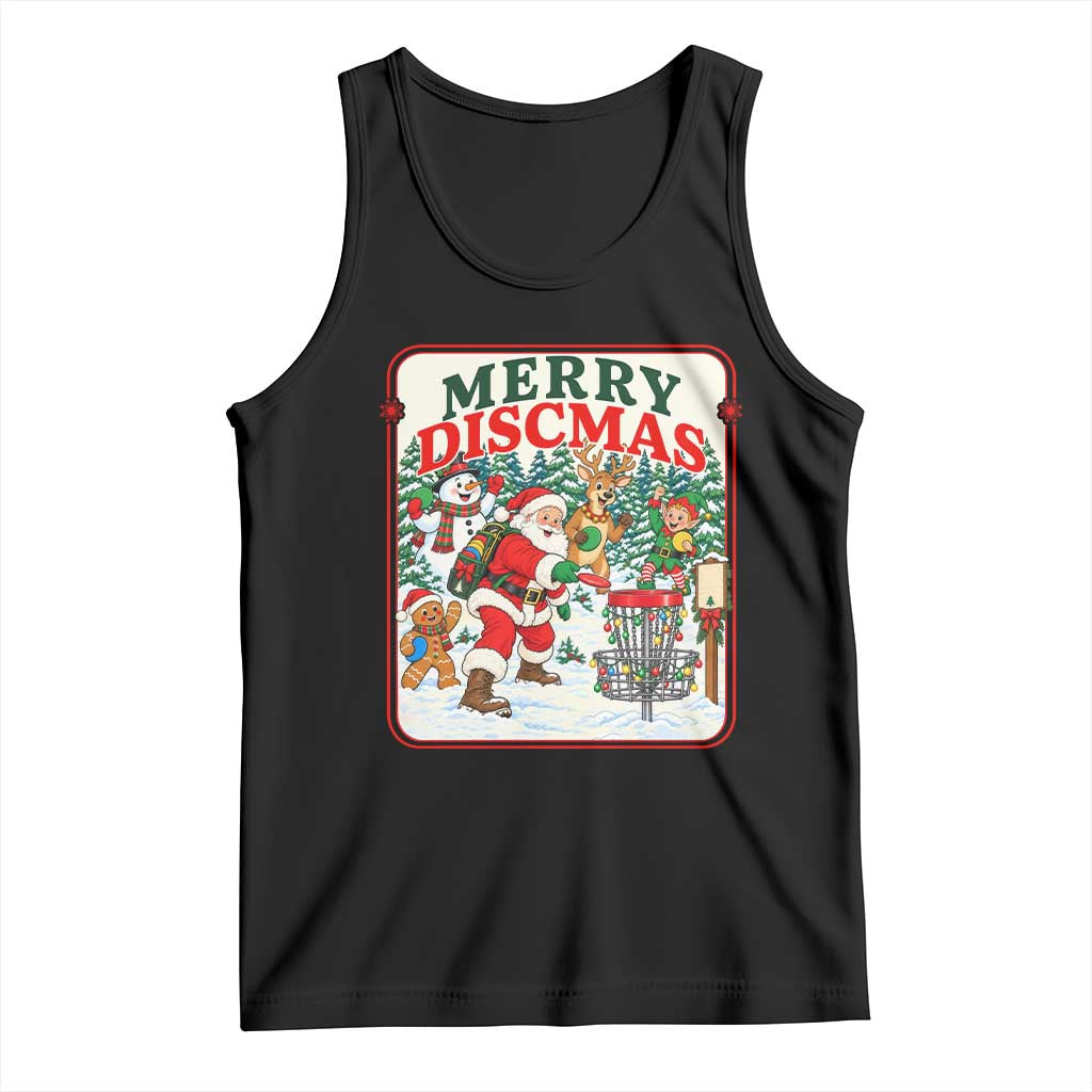 Vintage Disc Golf Christmas Tank Top Merry Discmas Frisbee Golf Player