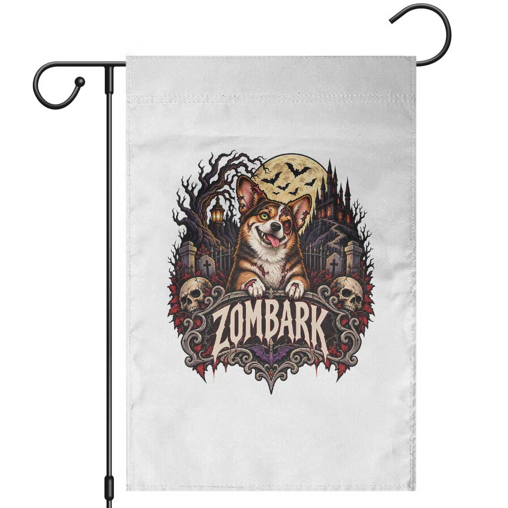 Halloween Zombark Corgi Zombie Garden Flag Spooky Gothic Dog Lover Halloween Gift