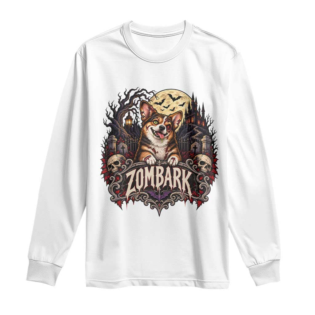 Halloween Zombark Corgi Zombie Long Sleeve Shirt Spooky Gothic Dog Lover Halloween Gift