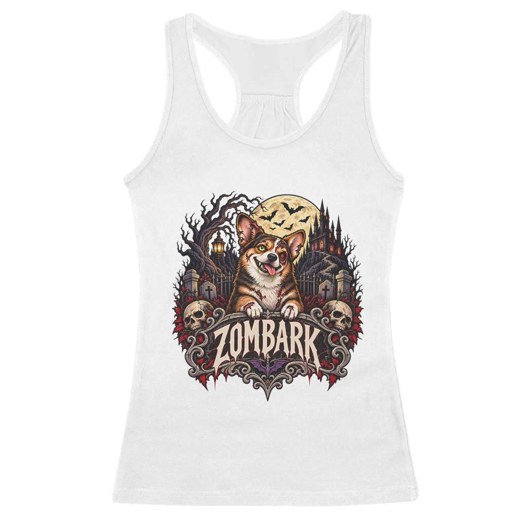 Halloween Zombark Corgi Zombie Racerback Tank Top Spooky Gothic Dog Lover Halloween Gift