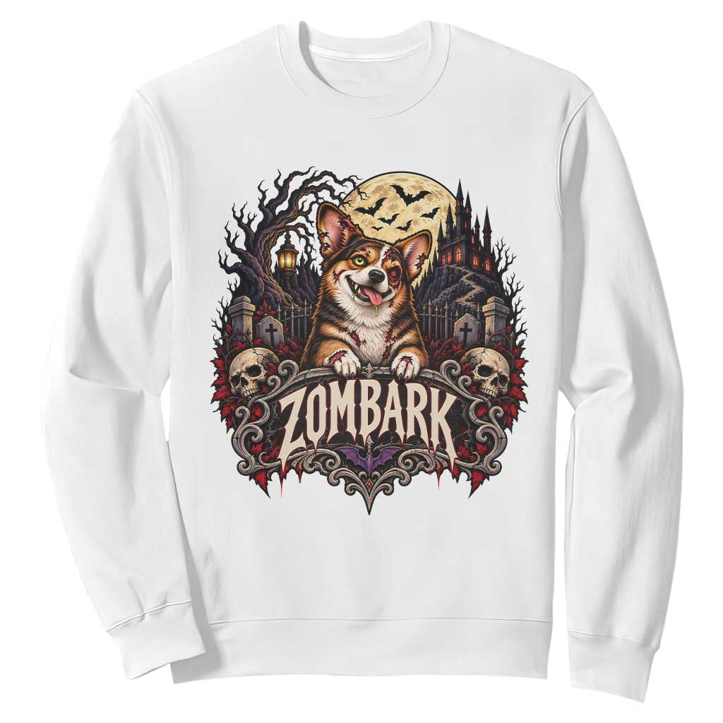 Halloween Zombark Corgi Zombie Sweatshirt Spooky Gothic Dog Lover Halloween Gift