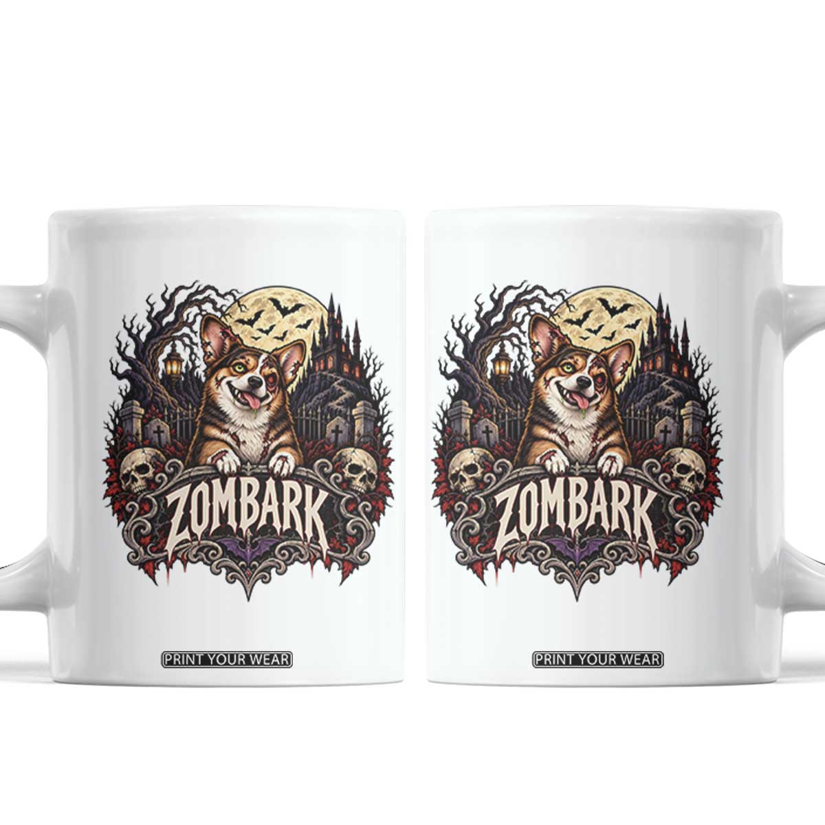 Halloween Zombark Corgi Zombie Coffee Mug Spooky Gothic Dog Lover Halloween Gift