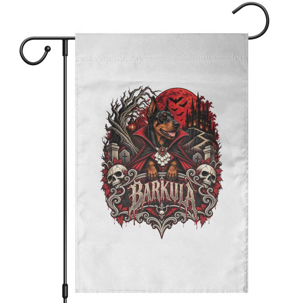 Halloween Barkula Vampire Doberman Garden Flag Gothic Spooky Dog Lover Holiday Gift