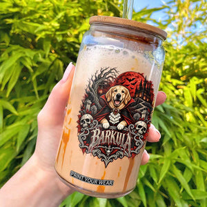 Halloween Barkula Vampire Golden Retriever Glass Can Gothic Spooky Dog Lover Holiday Gift