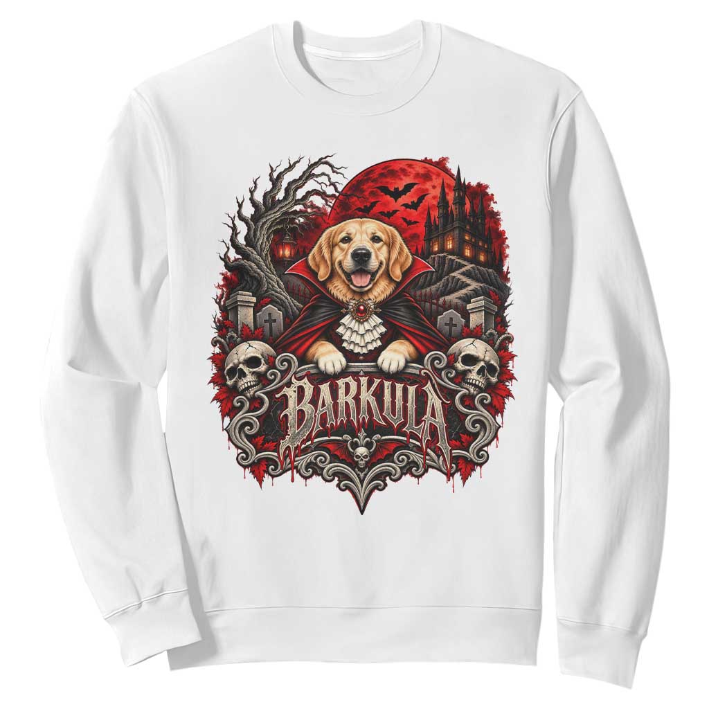 Halloween Barkula Vampire Golden Retriever Sweatshirt Gothic Spooky Dog Lover Holiday Gift