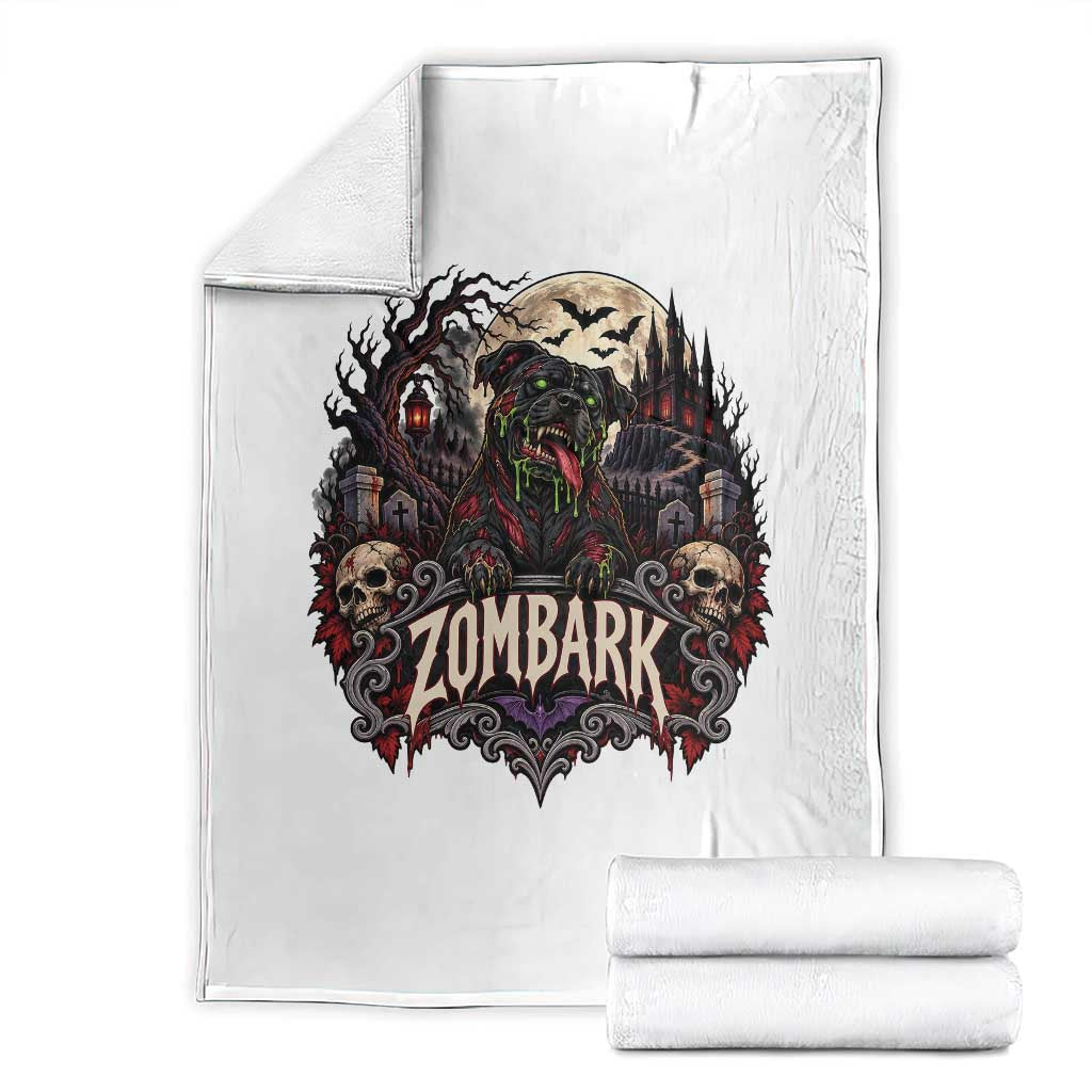 Halloween Zombark Pitbull Zombie Throw Blanket Spooky Gothic Dog Lover Halloween Gift