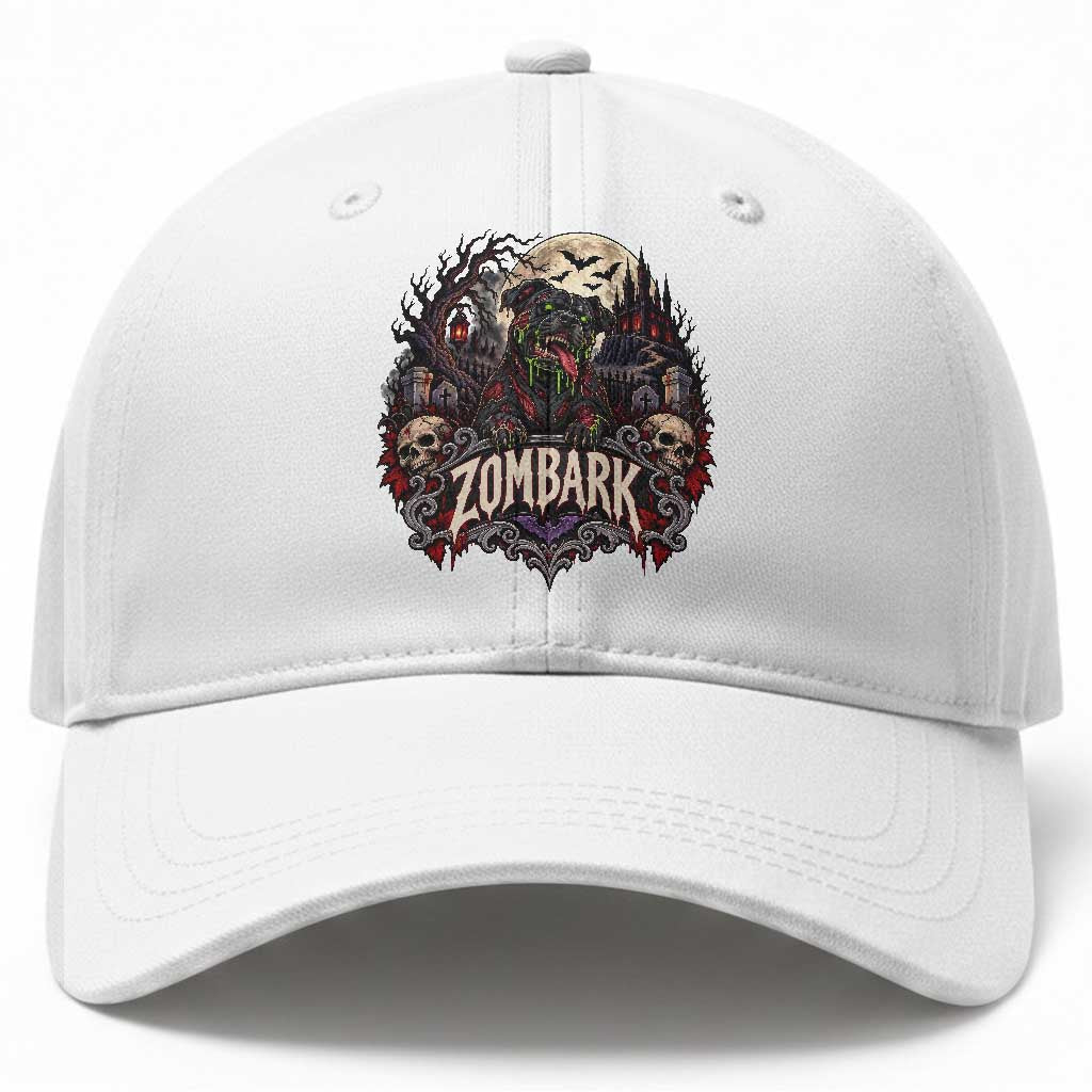 Halloween Zombark Pitbull Zombie Baseball Cap Spooky Gothic Dog Lover Halloween Gift