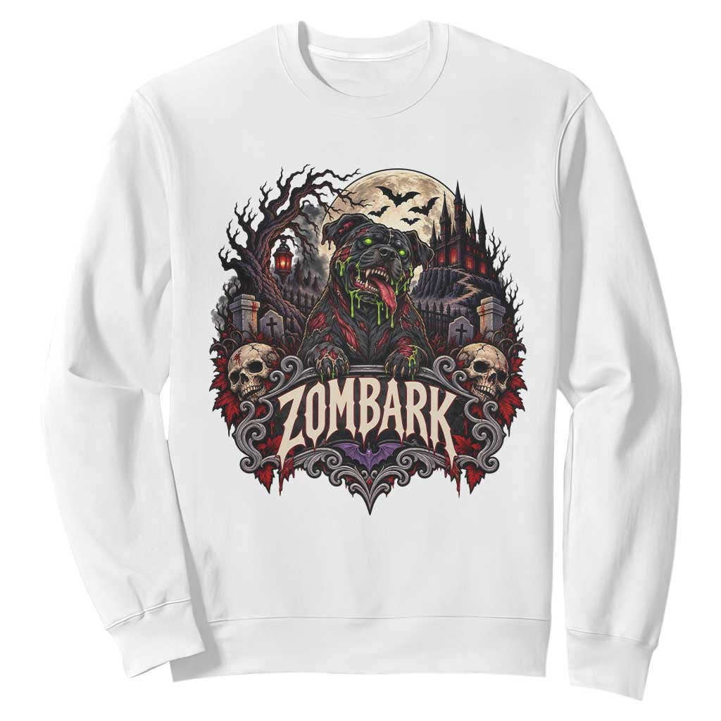 Halloween Zombark Pitbull Zombie Sweatshirt Spooky Gothic Dog Lover Halloween Gift