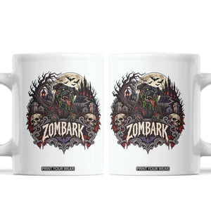 Halloween Zombark Pitbull Zombie Coffee Mug Spooky Gothic Dog Lover Halloween Gift