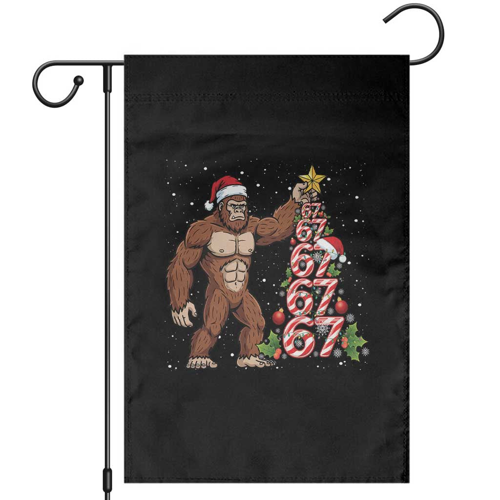 Bigfoot Christmas Tree 67 Garden Flag Holiday Six Seven Meme Brainrot Gift TS12 Black Print Your Wear