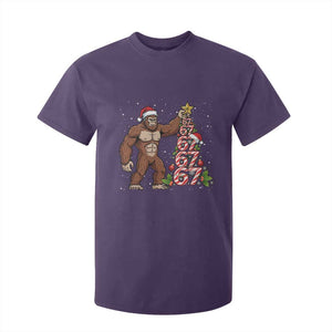 Bigfoot Christmas Tree 67 T Shirt For Kid Holiday Six Seven Meme Brainrot Gift TS12 Purple Print Your Wear