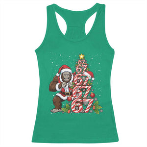 Trending Six Seven Meme Bigfoot Christmas Tree Racerback Tank Top Holiday Gift TS12 Irish Green Print Your Wear
