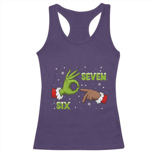 Funny Green And Bigfoot Six Seven Meme Racerback Tank Top Christmas Trend Gift TS12 Purple Print Your Wear