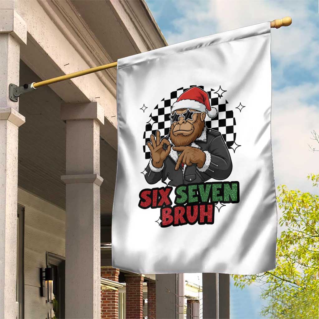 Biker Santa Six Seven Bruh Garden Flag Christmas Gift For Gen Z TS12 Print Your Wear