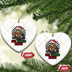 Biker Santa Six Seven Bruh Ceramic Ornament Christmas Gift For Gen Z TS12 Print Your Wear