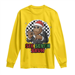 Biker Santa Six Seven Bruh Long Sleeve Shirt Christmas Gift For Gen Z TS12 Daisy Print Your Wear