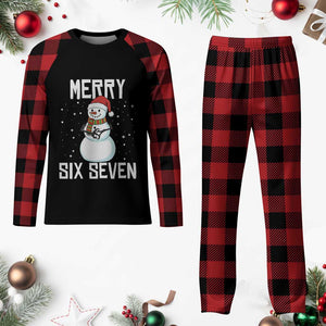 Funny Snowman Merry Six Seven Meme Plaid Pajama Set Christmas Trending 67 Gift TS12 Buffalo Plaid Print Your Wear