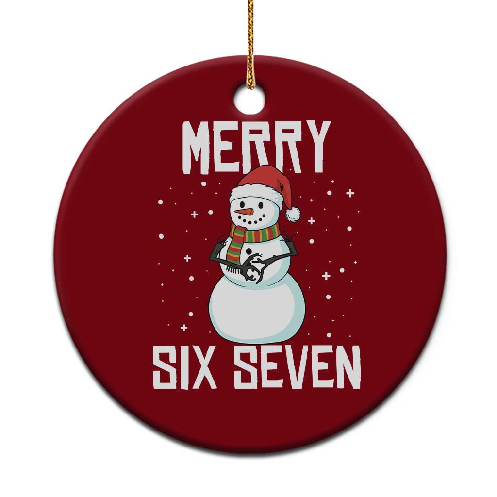 Funny Snowman Merry Six Seven Meme Ceramic Ornament Christmas Trending 67 Gift TS12 1pc Red Print Your Wear