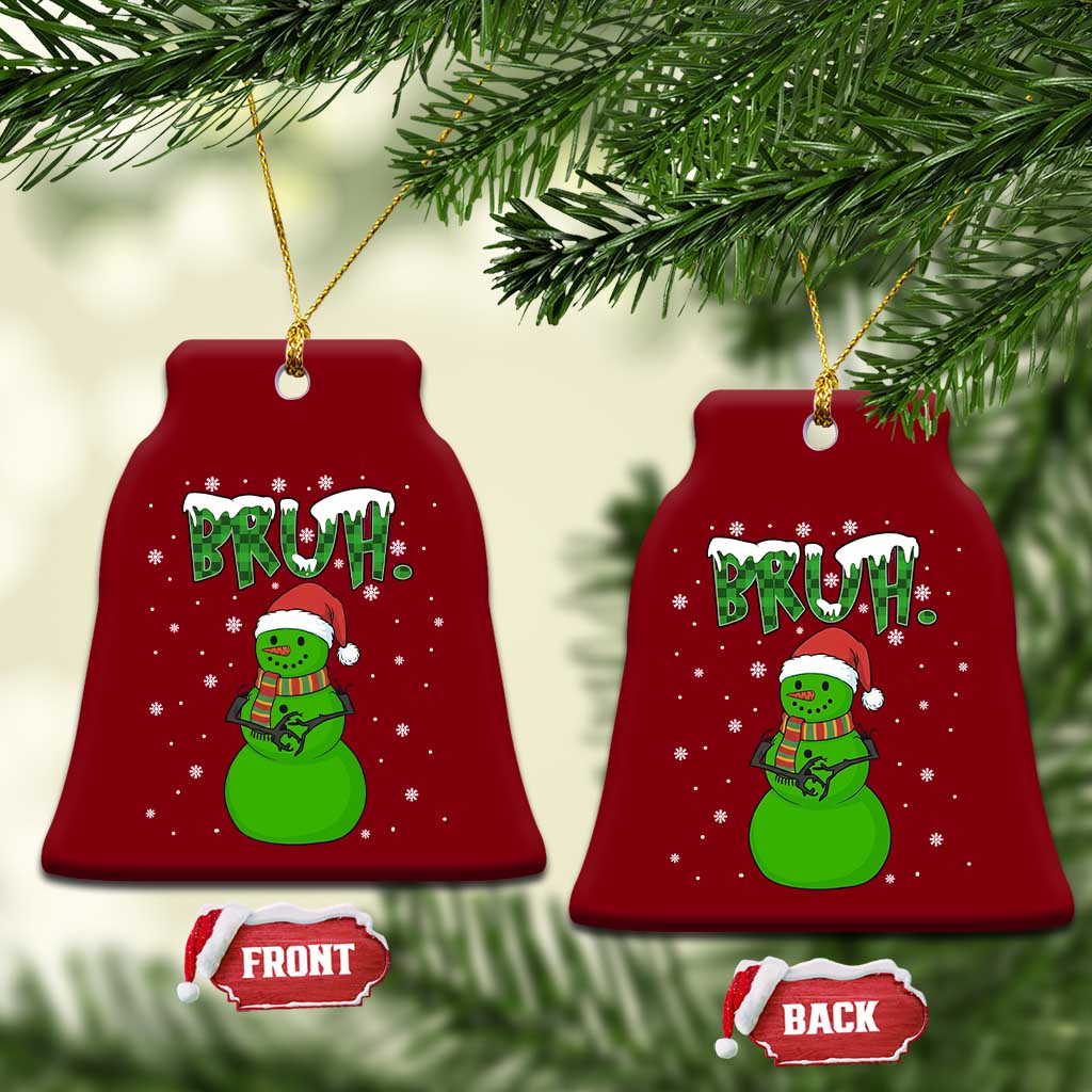 Funny Green Snowman Six Seven Meme Ceramic Ornament Christmas Gift For Gen Z TS12 Print Your Wear