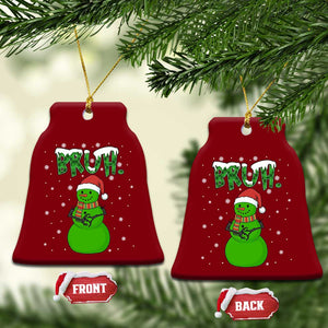 Funny Green Snowman Six Seven Meme Ceramic Ornament Christmas Gift For Gen Z TS12 Print Your Wear