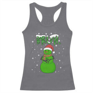 Funny Green Snowman Six Seven Meme Racerback Tank Top Christmas Gift For Gen Z TS12 Charcoal Print Your Wear