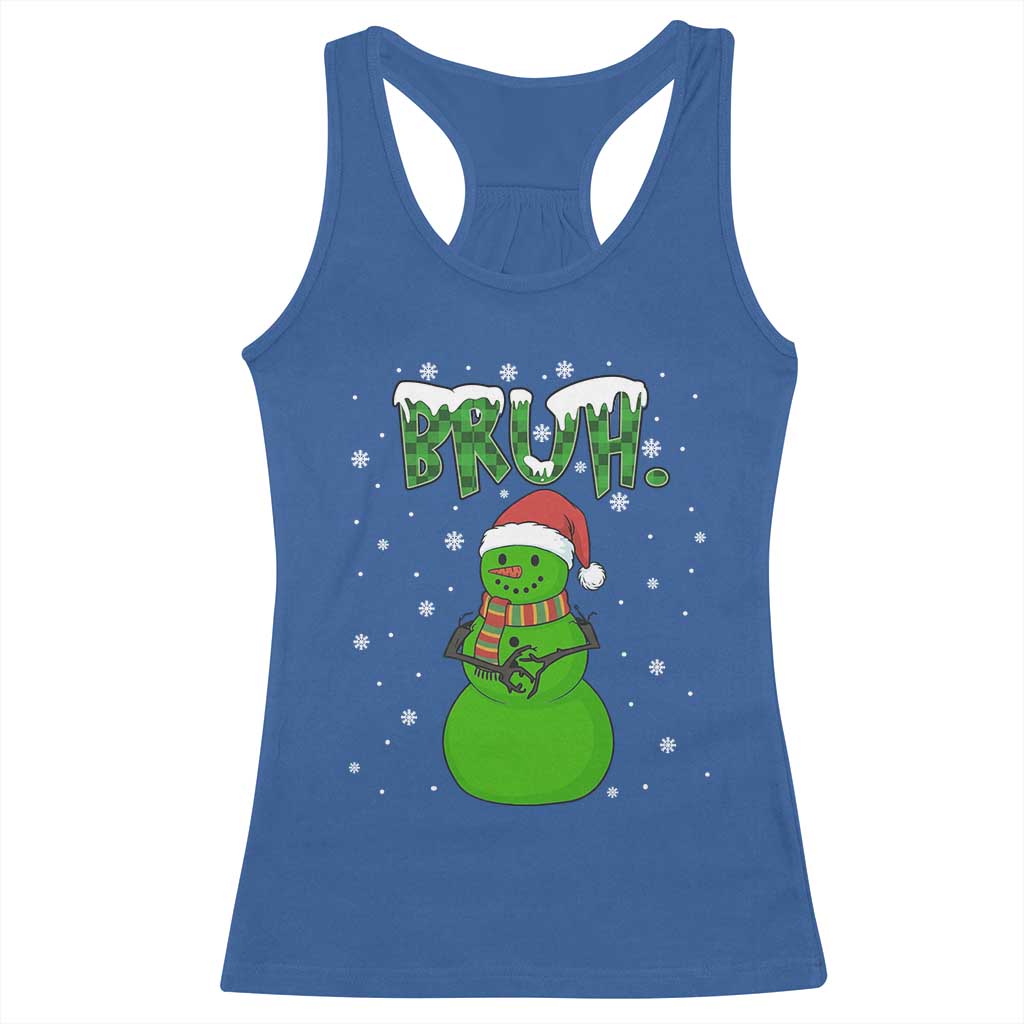 Funny Green Snowman Six Seven Meme Racerback Tank Top Christmas Gift For Gen Z TS12 Royal Blue Print Your Wear