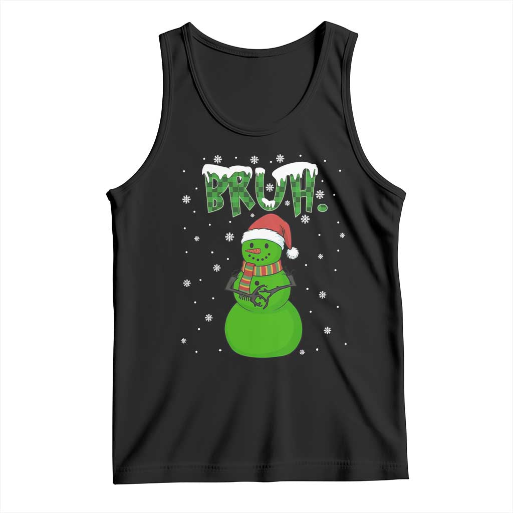 Funny Green Snowman Six Seven Meme Tank Top Christmas Gift For Gen Z TS12 Black Print Your Wear