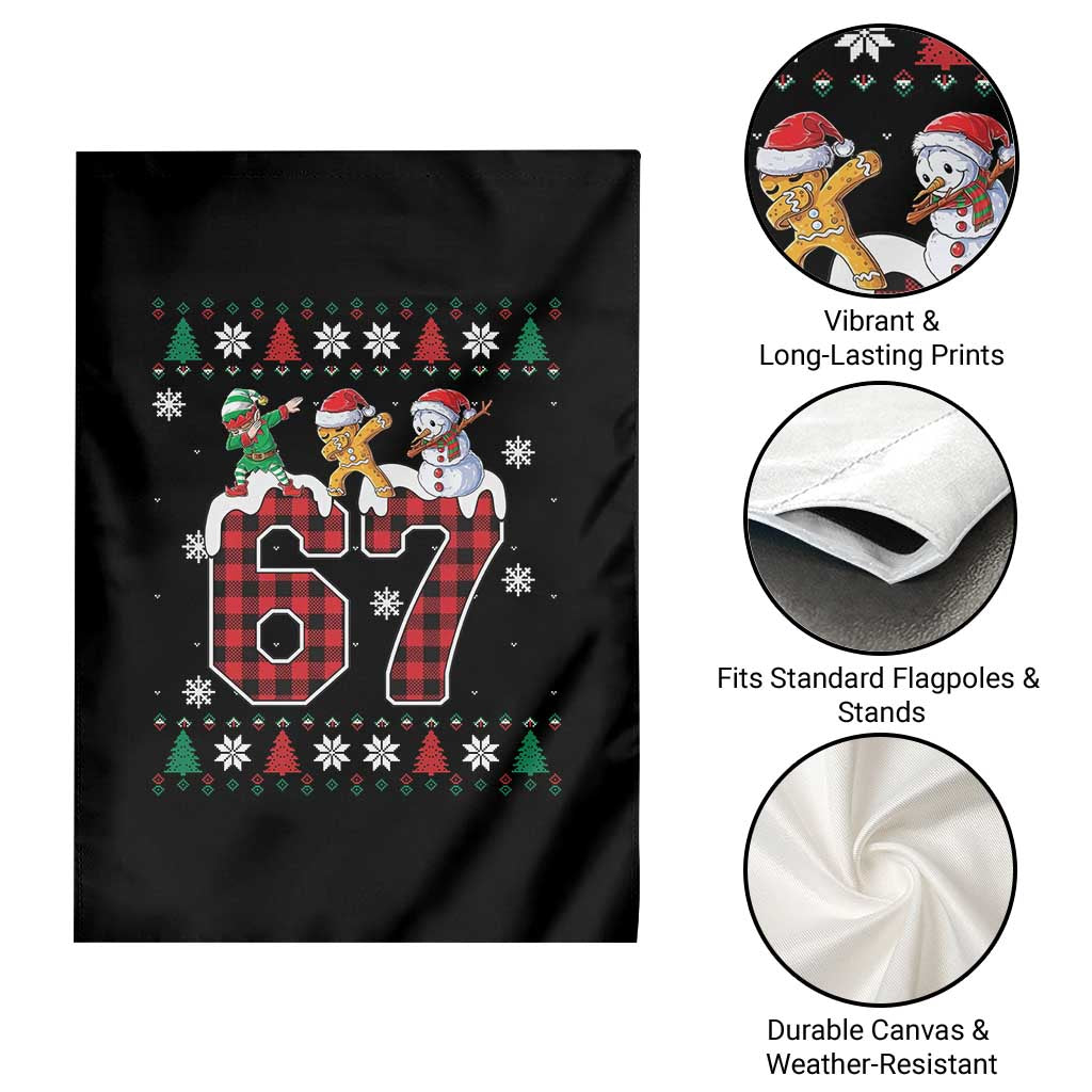 Funny Gen Z Alpha Ugly Xmas Gift Garden Flag Gingerbread Snowman Elf Dabbing TS12 Print Your Wear