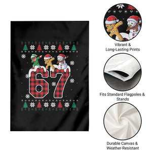 Funny Gen Z Alpha Ugly Xmas Gift Garden Flag Gingerbread Snowman Elf Dabbing TS12 Print Your Wear