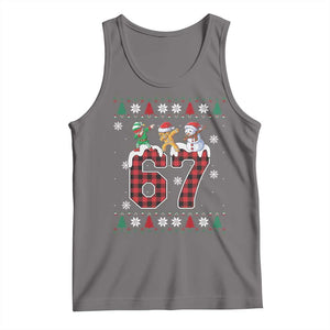 Funny Gen Z Alpha Ugly Xmas Gift Tank Top Gingerbread Snowman Elf Dabbing TS12 Deep Heather Print Your Wear