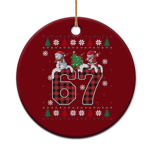 Six Seven Meme Snowman Santa Dab Ceramic Ornament Funny Christmas Ugly Sweater Gift TS12 1pc Red Print Your Wear