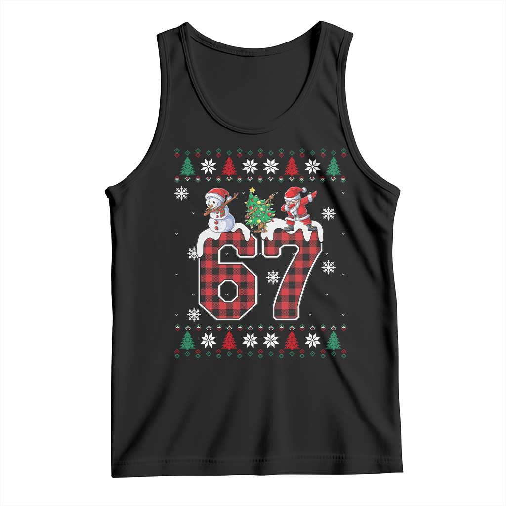 Six Seven Meme Snowman Santa Dab Tank Top Funny Christmas Ugly Sweater Gift TS12 Black Print Your Wear