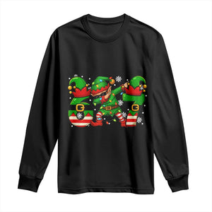 Funny Elf Dab Six Seven Meme Long Sleeve Shirt Christmas Trending 67 Gift TS12 Black Print Your Wear