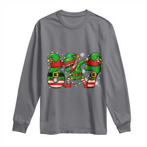 Funny Elf Dab Six Seven Meme Long Sleeve Shirt Christmas Trending 67 Gift TS12 Charcoal Print Your Wear