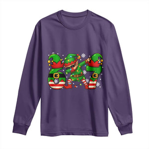 Funny Elf Dab Six Seven Meme Long Sleeve Shirt Christmas Trending 67 Gift TS12 Purple Print Your Wear
