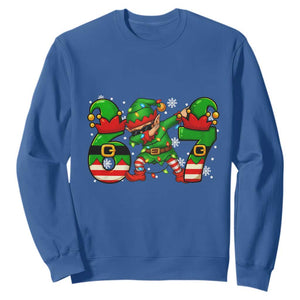 Funny Elf Dab Six Seven Meme Sweatshirt Christmas Trending 67 Gift TS12 Royal Blue Print Your Wear