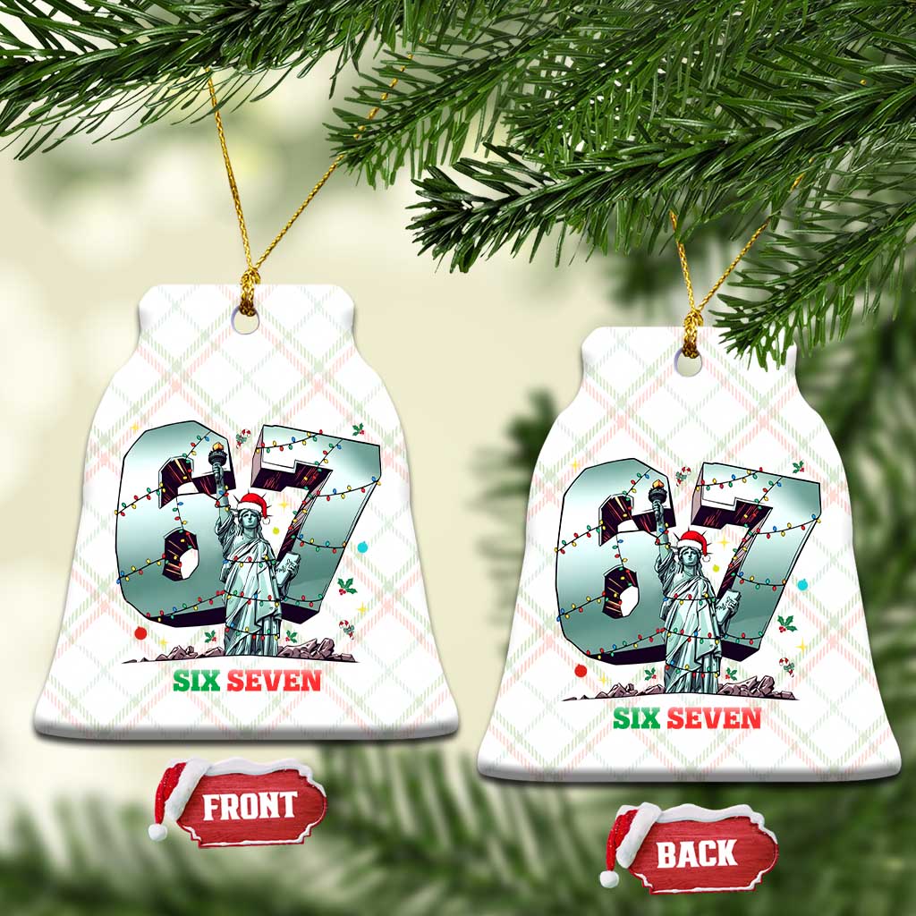 Statue Of Liberty Six Seven Meme Ceramic Ornament Trendy Gen Z Christmas Gift TS12 Print Your Wear