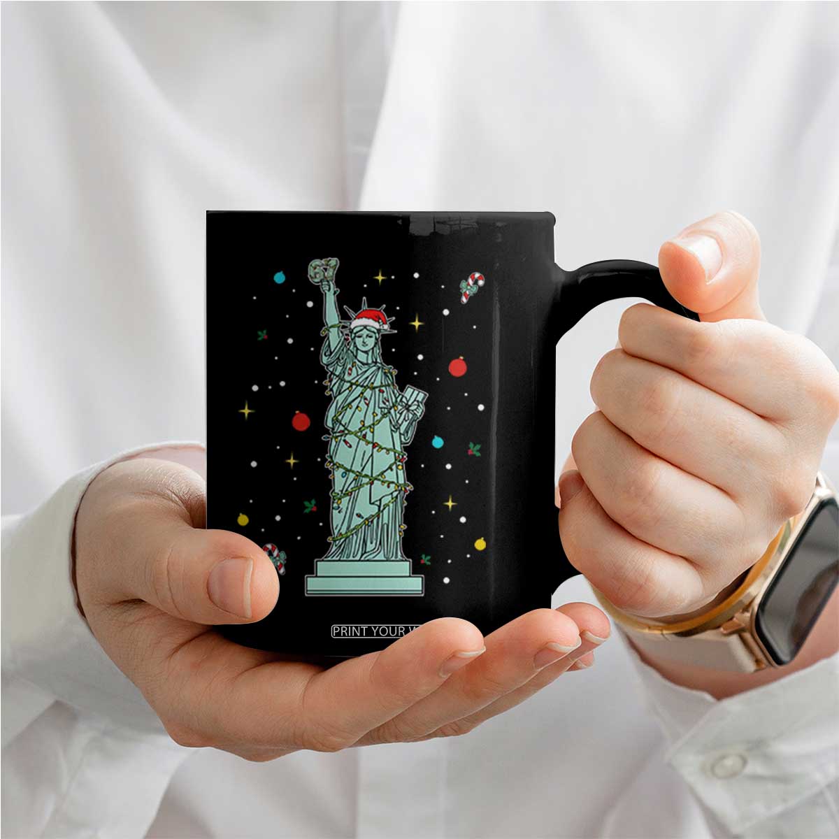Statue Of Liberty Six Seven Meme Coffee Mug Gen Alpha 67 Trend Christmas Gift TS12 Print Your Wear