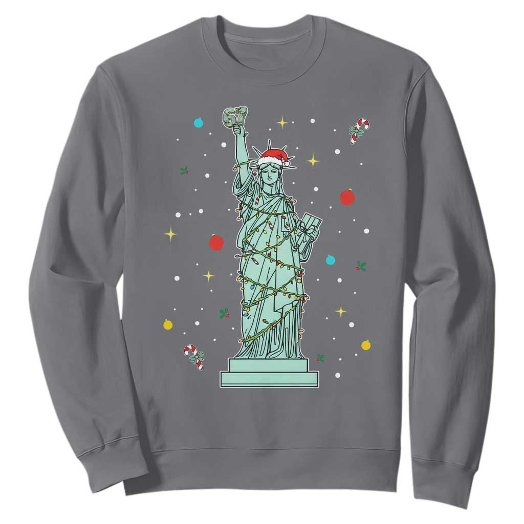 Statue Of Liberty Six Seven Meme Sweatshirt Gen Alpha 67 Trend Christmas Gift TS12 Charcoal Print Your Wear