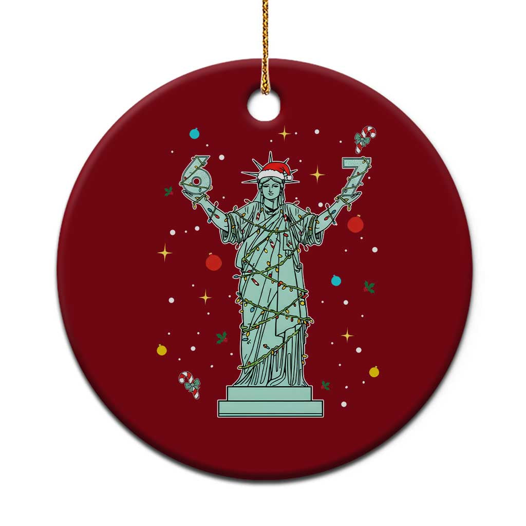 Doot Doot 67 Statue Of Liberty Ceramic Ornament Funny Gen Alpha 67 Trend Christmas Gift TS12 1pc Red Print Your Wear